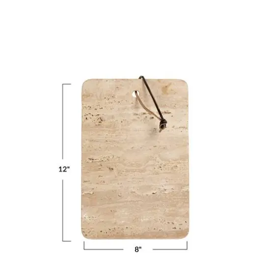 Hello Honey&reg; 12" Travertine Cutting Board with Leather Tie {6}