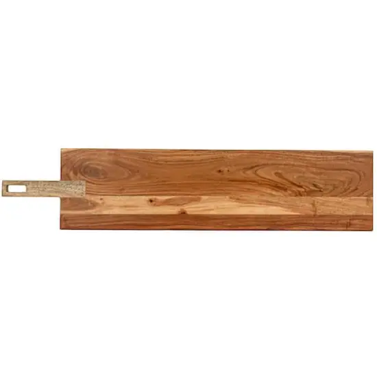 Hello Honey® 35" Natural Handled Acacia & Mango Wood Cheese & Serving Board {4}