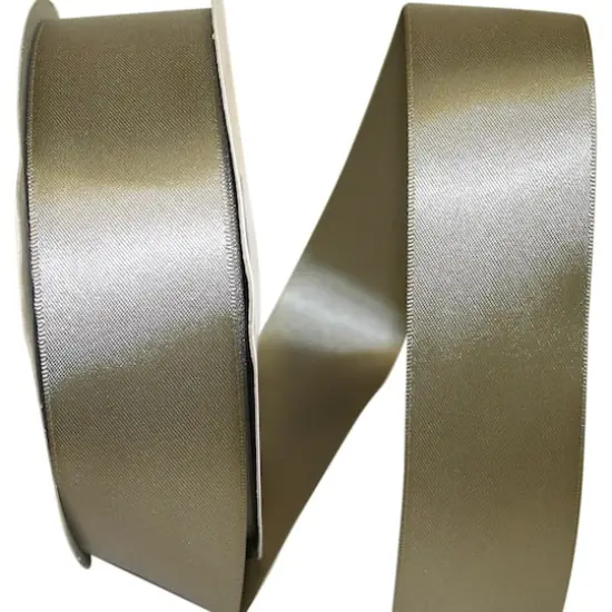 JAM Paper 1.5"x 50yd. Double Face Satin Ribbon Old Willow {1}