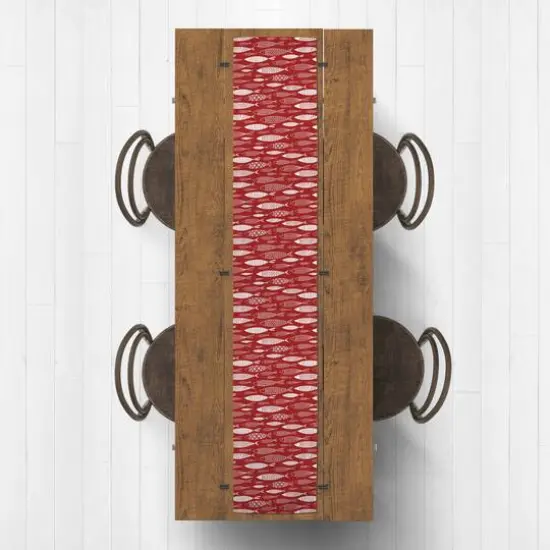 Fish Table Runner Red {3}