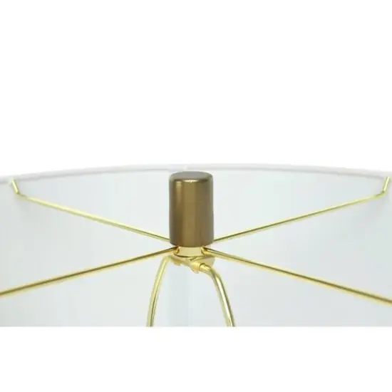 Hello Honey&reg; 33" Metal Table Lamp with Glass Middle Brushed Gold {6}
