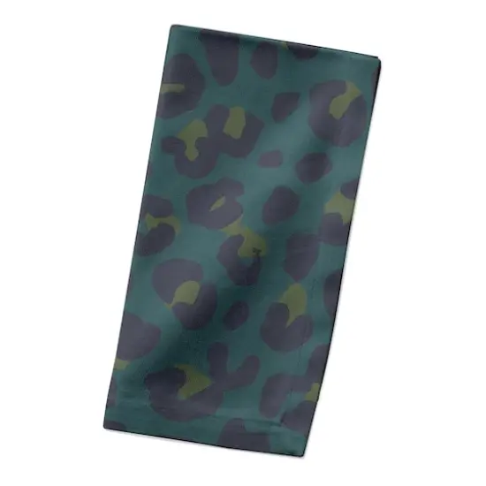 Leopard Cotton Twill Napkin Blue {3}