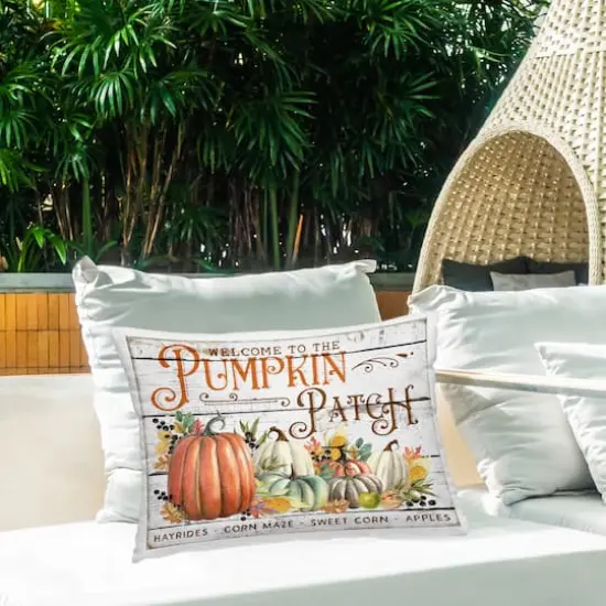Stupell Industries Welcome Pumpkin Patch Outdoor Printed Pillow {3}