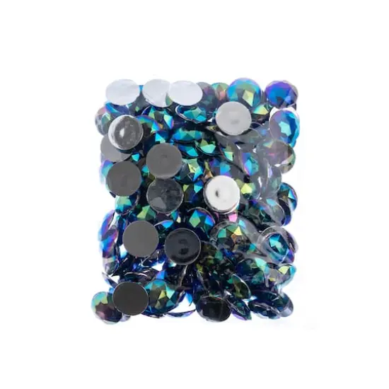 John Bead 16mm AB Acrylic Round Flat Back Rhinestones, 200ct. Royal Blue AB {4}