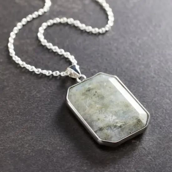 Faceted Labradorite Rectangle Pendant by Bead Landing&trade; {3}