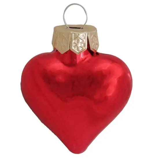 Whitehurst 56ct. 2" Shiny Red Glass Heart Ornaments {1}