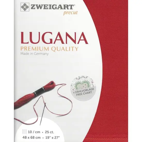 Zweigart&reg; Precut Lugana 25 Count Fabric Christmas Red {1}