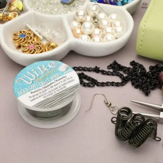 The Beadsmith&reg; Wire Elements&trade; 18 Gauge Tarnish Resistant Round Soft Temper Wire, 4yd.Hematite {4}