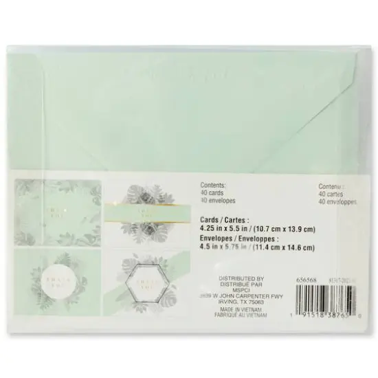 Mint Thank You Flat Cards & Envelopes by Recollections™, 4.25" x 5.5" {6}
