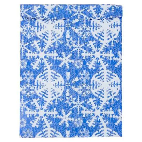 JAM Paper Blue & White Snowflakes Open End Catalog Premium Foil Envelopes {4}