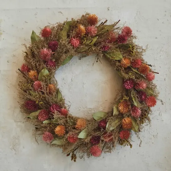 Hello Honey&reg; 18" Round Dried Natural Botanicals Wreath {3}