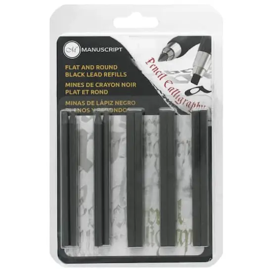 Manuscript Flat & Round Black Lead Refill Set {1}