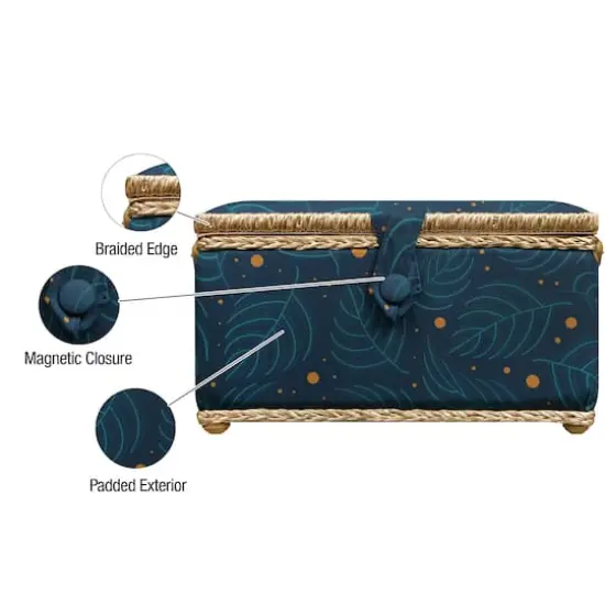 SINGER&reg; Large Leaf Print Sewing Basket with Travel Sewing Kit & Matching Zipper Pouch {7}