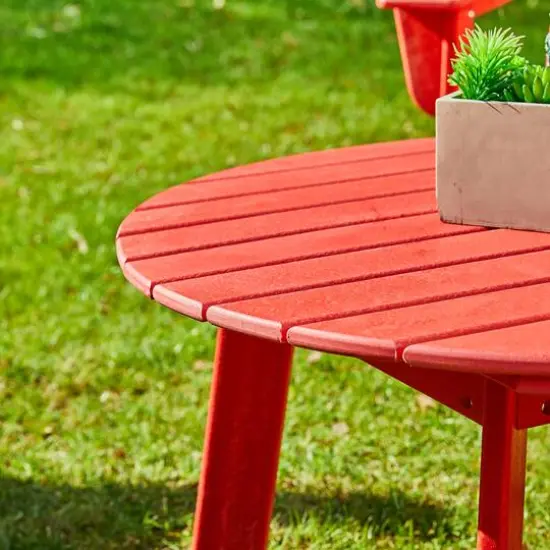 Glitzhome&reg; 35.5" Round Outdoor Coffee Table Red {5}