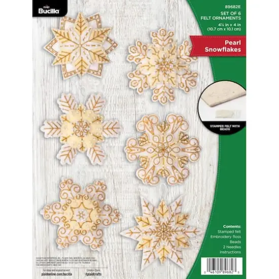 Bucilla&reg; Pearl Snowflakes Felt Ornament Kit {1}