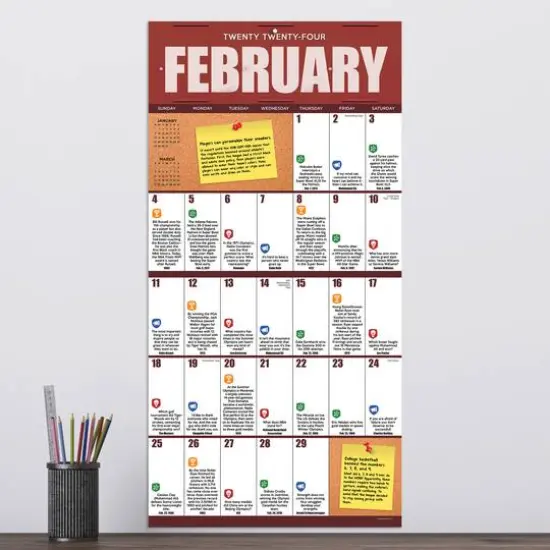 TF Publishing 2024 Sports Facts & Trivia Wall Calendar {5}