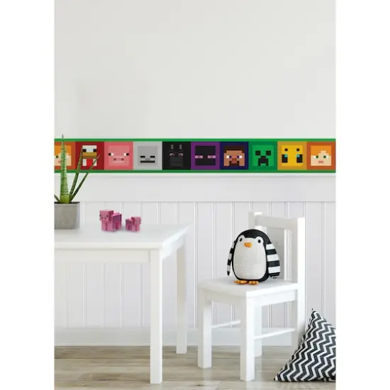 RoomMates Minecraft Iconic Faces Peel & Stick Wallpaper Border {4}