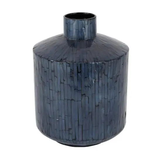 Blue Shell Contemporary Vase, 9" x 9" x 9" {6}