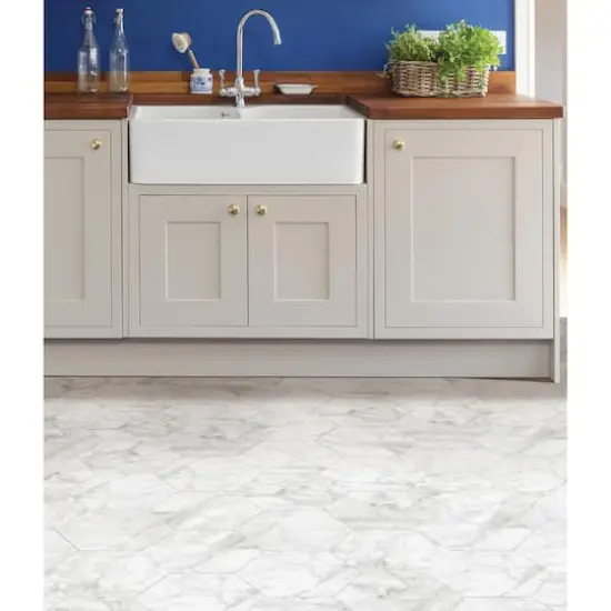 FloorPops Milena Peel & Stick Hexagon Floor Tiles {4}