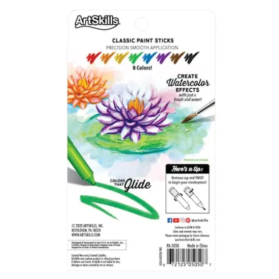 ArtSkills&reg; 8 Color Washable Paint Sticks {5}