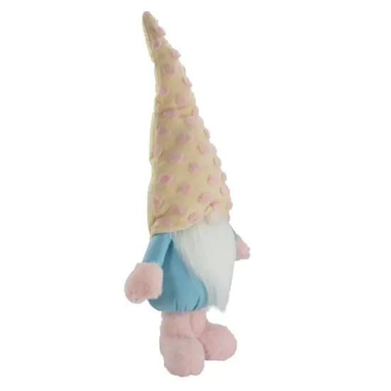 22" Blue & Pink Spring Plush Gnome with Polka Dot Hat Figure {4}