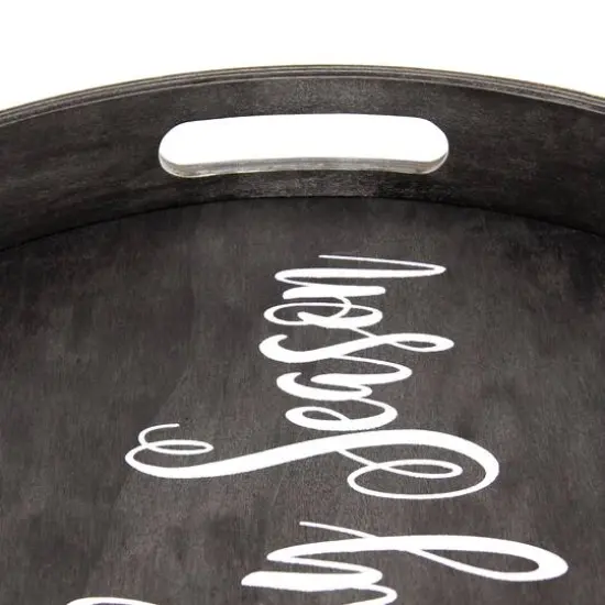 Elegant Designs&trade; 13.8" Round Spooky Season Serving Tray with Handles {7}