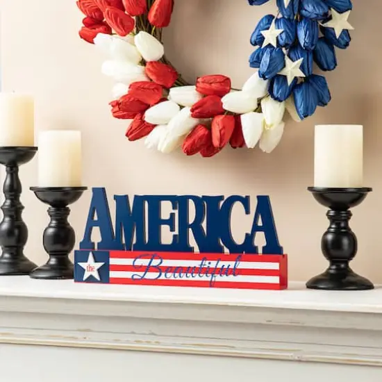 Glitzhome&reg; 14" Wide America the Beautiful Tabletop D&eacute;cor {3}