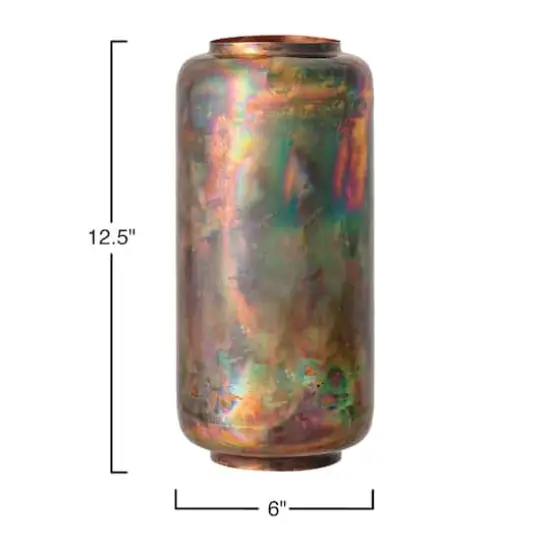 Hello Honey&reg; 12.5" Oxidized Copper Finish Metal Vase {3}