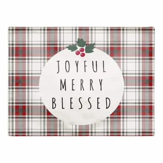Joyful Merry Blessed 18x14 Cotton Twill Placemat {1}