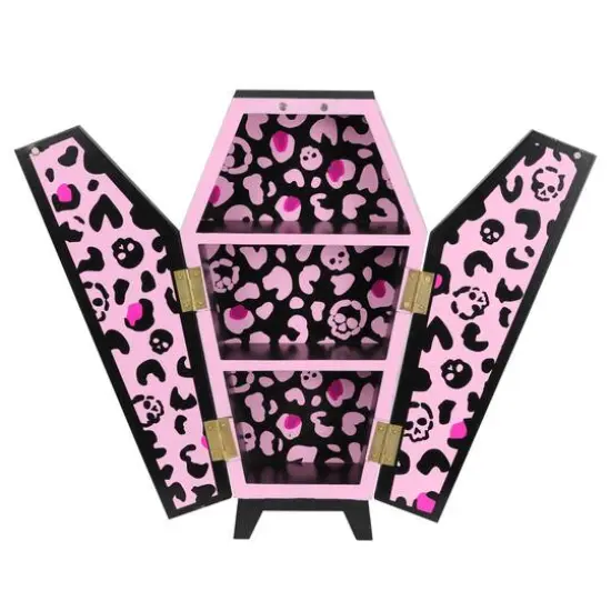 14" Black & Pink Leopard Print Coffin Tabletop D&eacute;cor by Ashland&reg; {3}