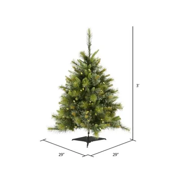 3ft. Pre-Lit Cashmere Pine Artificial Christmas Tree, Warm White Dura-Lit® LED Lights {4}