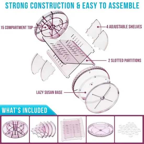 Sorbus Purple Rotating Makeup Organizer {5}