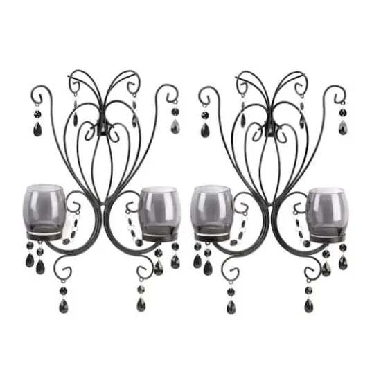 15" Midnight Elegance Candle Wall Sconces, 2ct. {1}