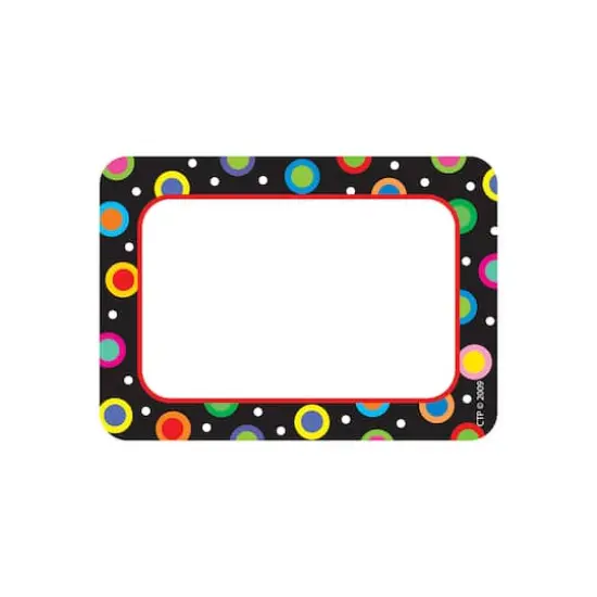 Creative Teaching Press&reg; Dots on Black Name Tag Labels, 6 Packs of 36 {3}