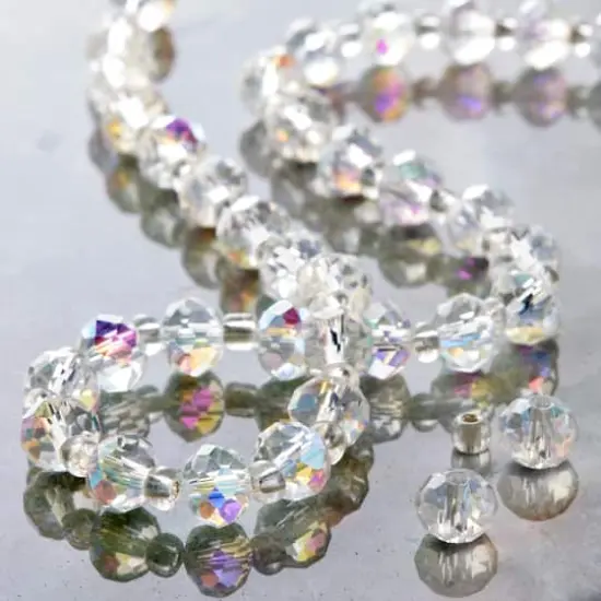 Crystal AB Faceted Glass Rondelle Beads, 8mm by Bead Landing&trade; {3}