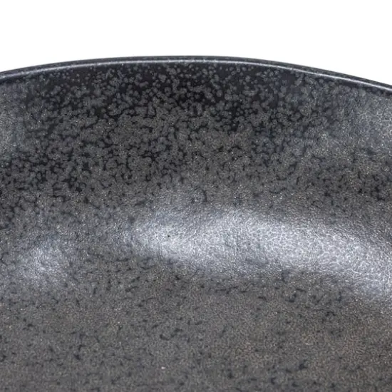 Hello Honey® 8" Black Reactive Glaze Stoneware Bowl with Handle & Base {6}