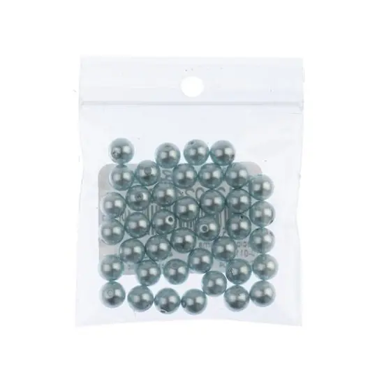 Preciosa Maxima 6mm Glass Nacre Pearls, 40ct. Light Blue {3}