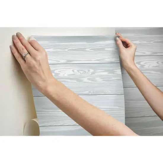 RoomMates Raised Shiplap Peel & Stick Wallpaper Dark Gray {10}