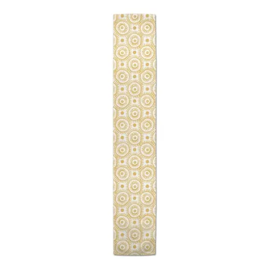 Boho Circles Indoor/Outdoor Table Runner Yellow {1}