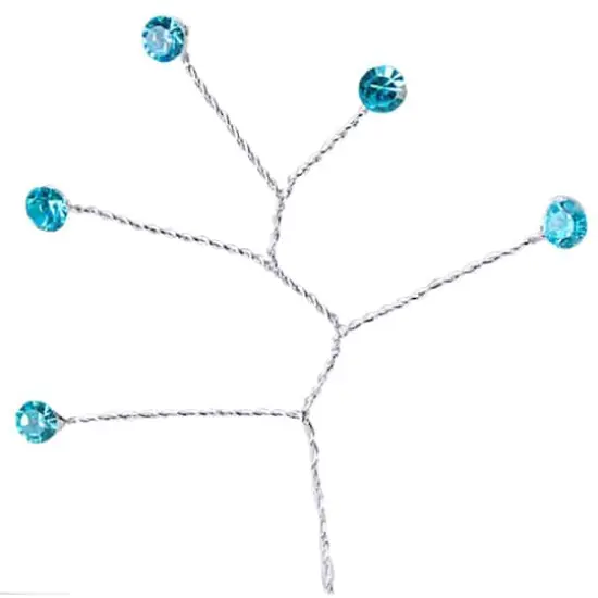JAM Paper Rinestone Quintet, 12ct. Turquoise with Silver Stem {1}