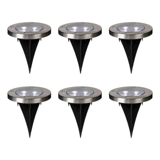 Glitzhome&reg; 5.25" Solar Powered LED Pathway Ground Lights Set {1}