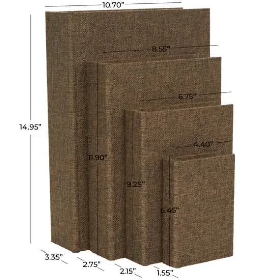 Fabric Storage Book Box Set Dark Brown {10}
