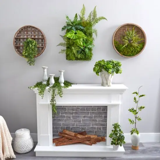 24" Mixed Foliage Artificial Wall Mat {4}