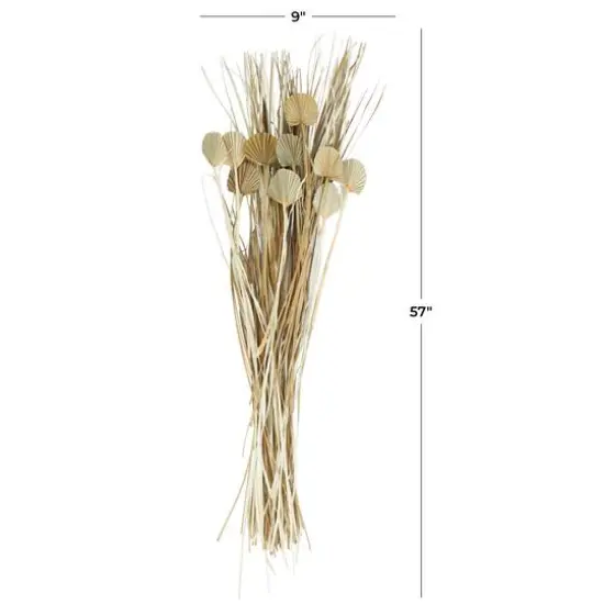 4.75ft. Brown Dried Plant Palm Leaf Natural Foliage with Grass {7}