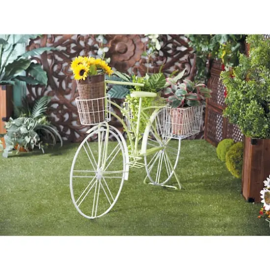 63" Green Tin Vintage Plant Stand {8}