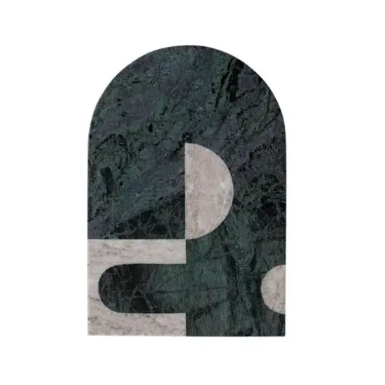 Hello Honey&reg; Green Abstract Design Compact Marble Cheese & Cutting Board {9}