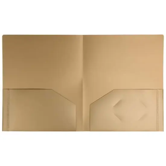 JAM Paper Heavy Duty Plastic 2-Pocket Folders, 6ct. Gold {4}
