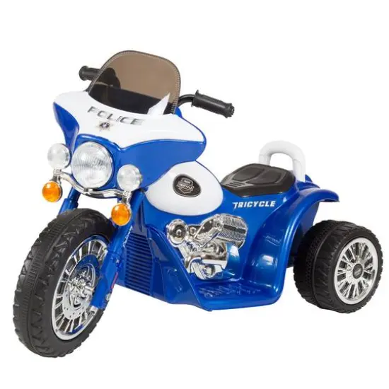 Toy Time Ride-On 3 Wheel Police Motorcycle Black/White {2}