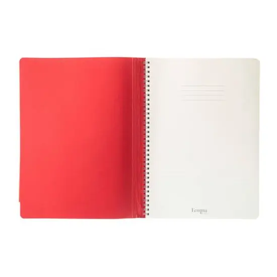 Fabriano&reg; EcoQua Plus A4 Lined Hidden Spiral-Bound Notebook Red {6}