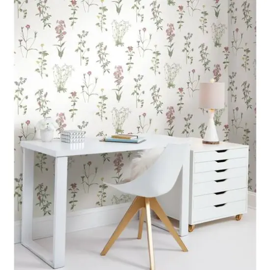 RoomMates Botanical Print Peel & Stick Wallpaper Green and Pink {10}